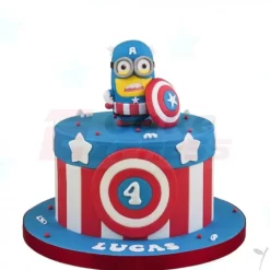 Minion As Captain America Fondant Cake