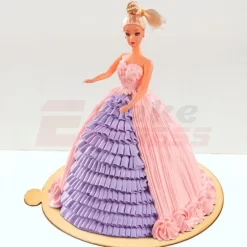 Pink & Purple Barbie Cream Cake