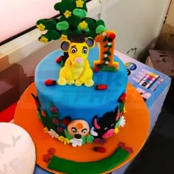 Jungle & Animal Theme 1st Birthday Cake