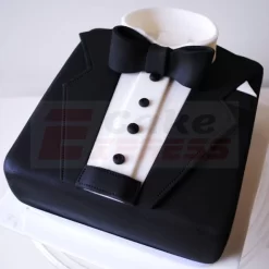 Black Tuxedo Shape Fondant Cake
