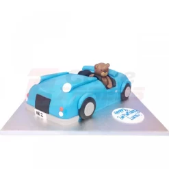 Teddy In Car Fondant Cake