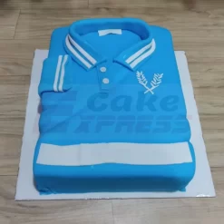 Blue T-shirt Shape Fondant Cake