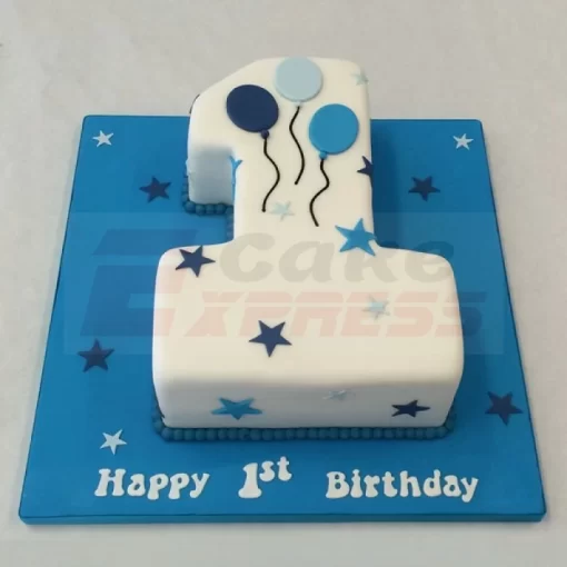 1st Birthday Number Fondant Cake
