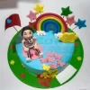Kid and Rainbow Fondant Cake