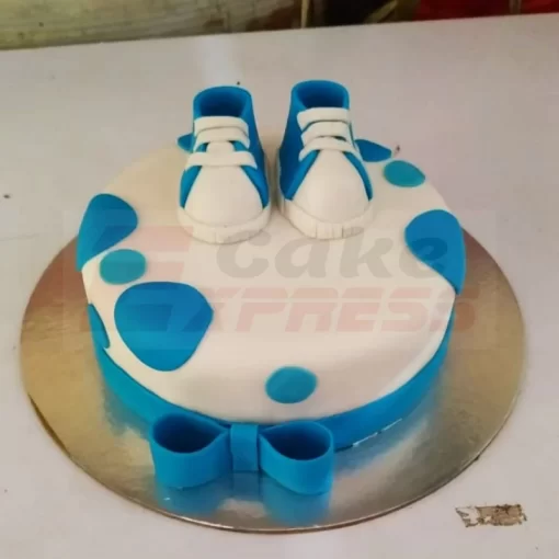 Baby Shoes Theme Fondant Cake
