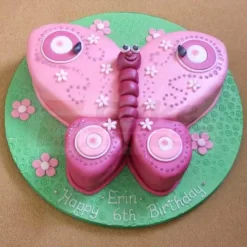 Pink Butterfly Fondant Cake