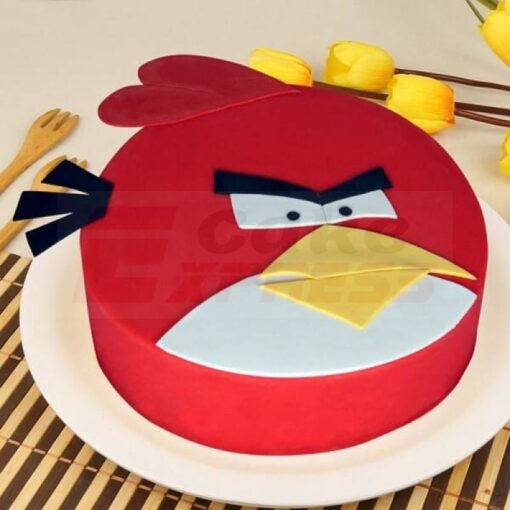 Appealing Angry Bird Fondant Cake