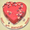 Butterfly on Red Heart Fondant Cake