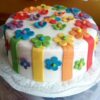 Colorful Floral Fondant Cake