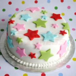 Colorful Stars Fondant Cake