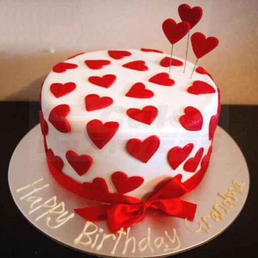 Cute Love Romantic Fondant Cake