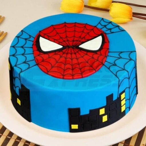 Delicious Spiderman Fondant Cake