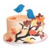 Fall Birds Fondant Cake