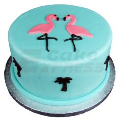 Flamingo Theme Fondant Cake