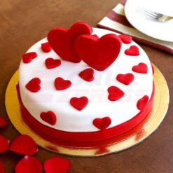 Floating Hearts Fondant Cake