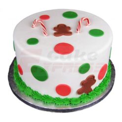 Gingerbread Man Dots Fondant Cake