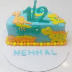 Half Dinosaur Birthday Cake
