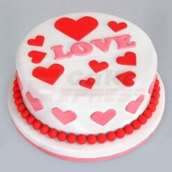 Hearts Love Fondant Cake