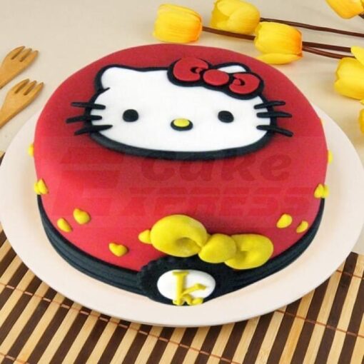 Hello Kitty Chocolate Fondant Cake