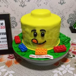 Lego Head Fondant Cake