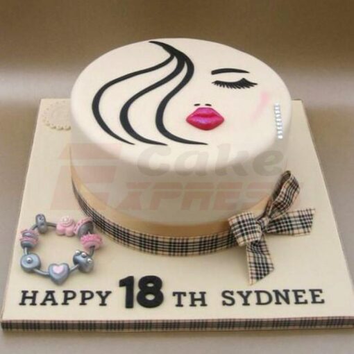 Lips & Lashes Themed 18th Birthday Cake