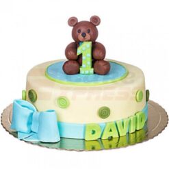Little Teddy 1st Birthday Fondant Cake