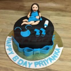Mother With Baby Fondant Cake