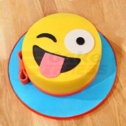 Naughty Wink Emoji Fondant Cake