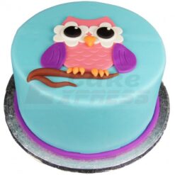 Owl Theme Fondant Cake