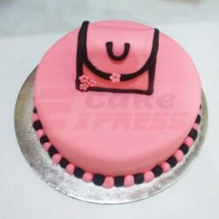Pink Bag Theme Fondant Cake