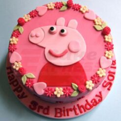 Pink Peppa Pig Fondant Cake