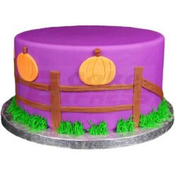 Pumpkin Fence Fondant Cake