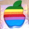 Rainbow Apple Shape Fondant Cake