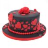 Red & Black Romantic Fondant Cake