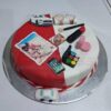 Red and White Theme Makeup Cake