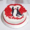 Romantic Couple with Roses Anniversary Cake
