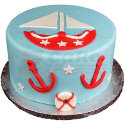 Sailboat Theme Fondant Cake