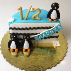 Penguin Half Birthday Cake