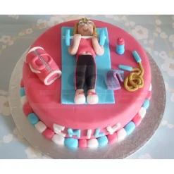 Girl Gym Theme Fondant Cake