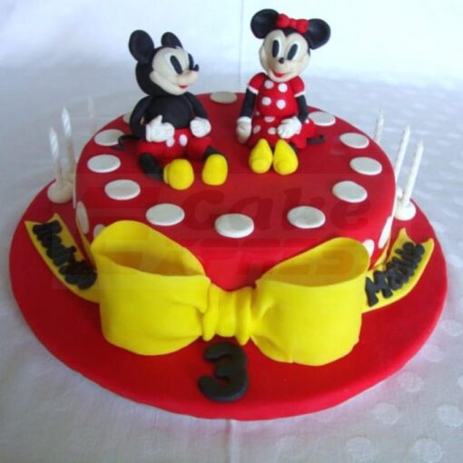 Mickey & Minnie Mouse Fondant Cake