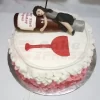 Drunk Girl Theme Fondant Cake