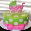 Baby Carriage Theme Fondant Cake