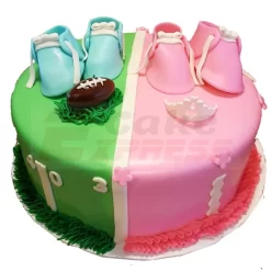 Pink and Green Baby Shower Cake