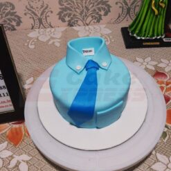 Blue Shirt and Tie Fondant Cake