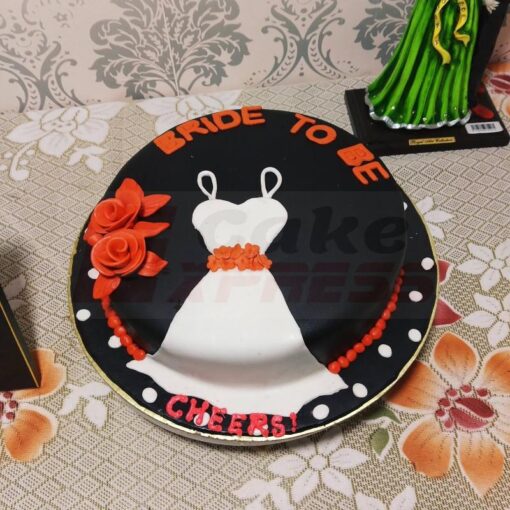 Bridal Gown Theme Fondant Cake