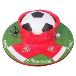 Football And Scarf Theme Fondant Cake