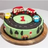 Race Track First Birthday Fondant Cake