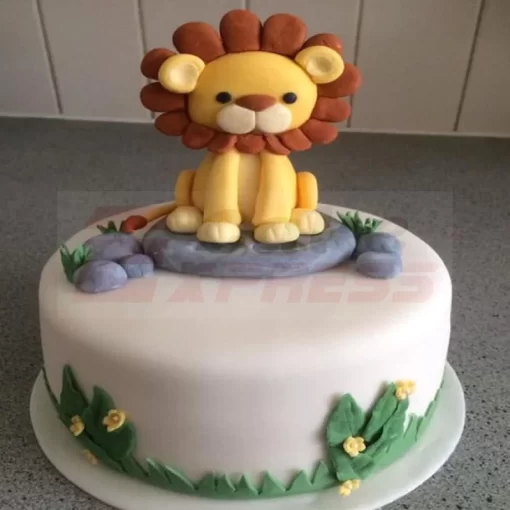 Baby Shower Lion Fondant Cake