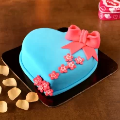 Floral Heart Shaped Fondant Cake