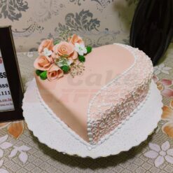 Heart Shaped Engagement Fondant Cake